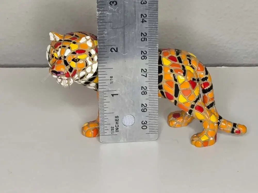 Barcino Mosaic Trencadis Style Tiger Figurine Barcelona Spain Animal Collection